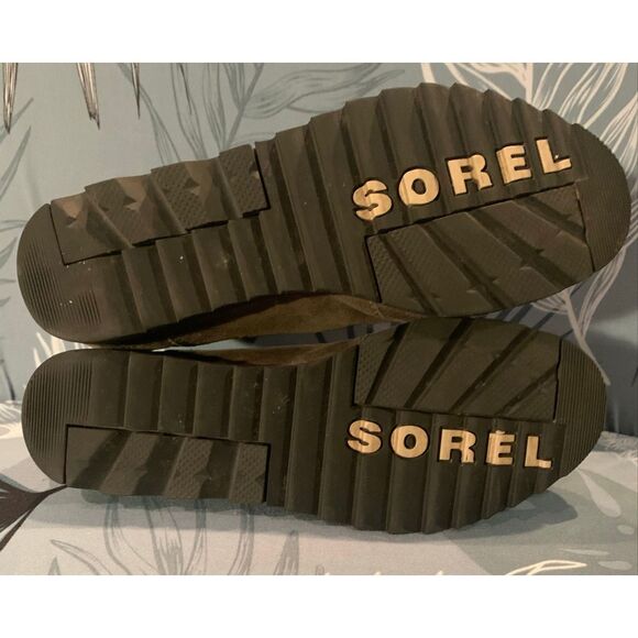 Sorel Harlow Gray Leather Chelsea Pull On Ankle Boots sz 10 - Picture 6 of 9